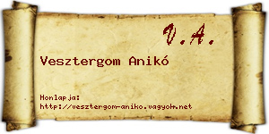 Vesztergom Anikó névjegykártya